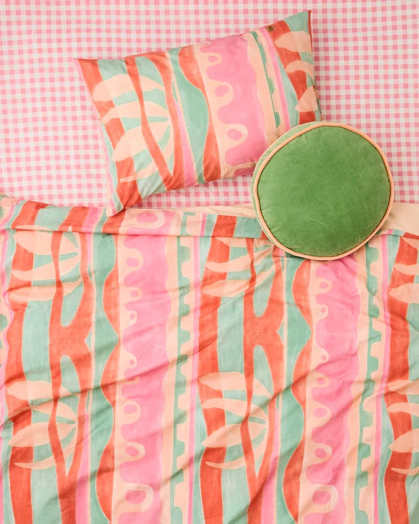 VELVET PEA CUSHION in Pesto from the amazing range of Kip & Co products