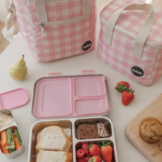 LUNCH BAG in Candy Pink Check by kollab