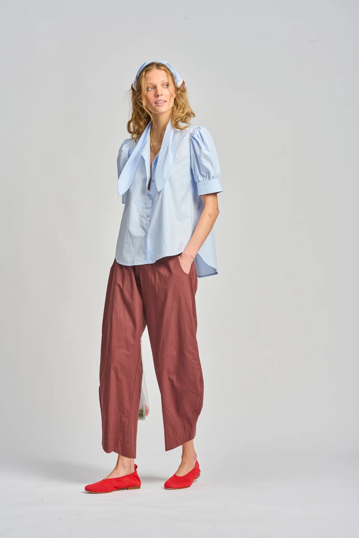 LA BARISTA SHIRT in Bluebell by Le Stripe