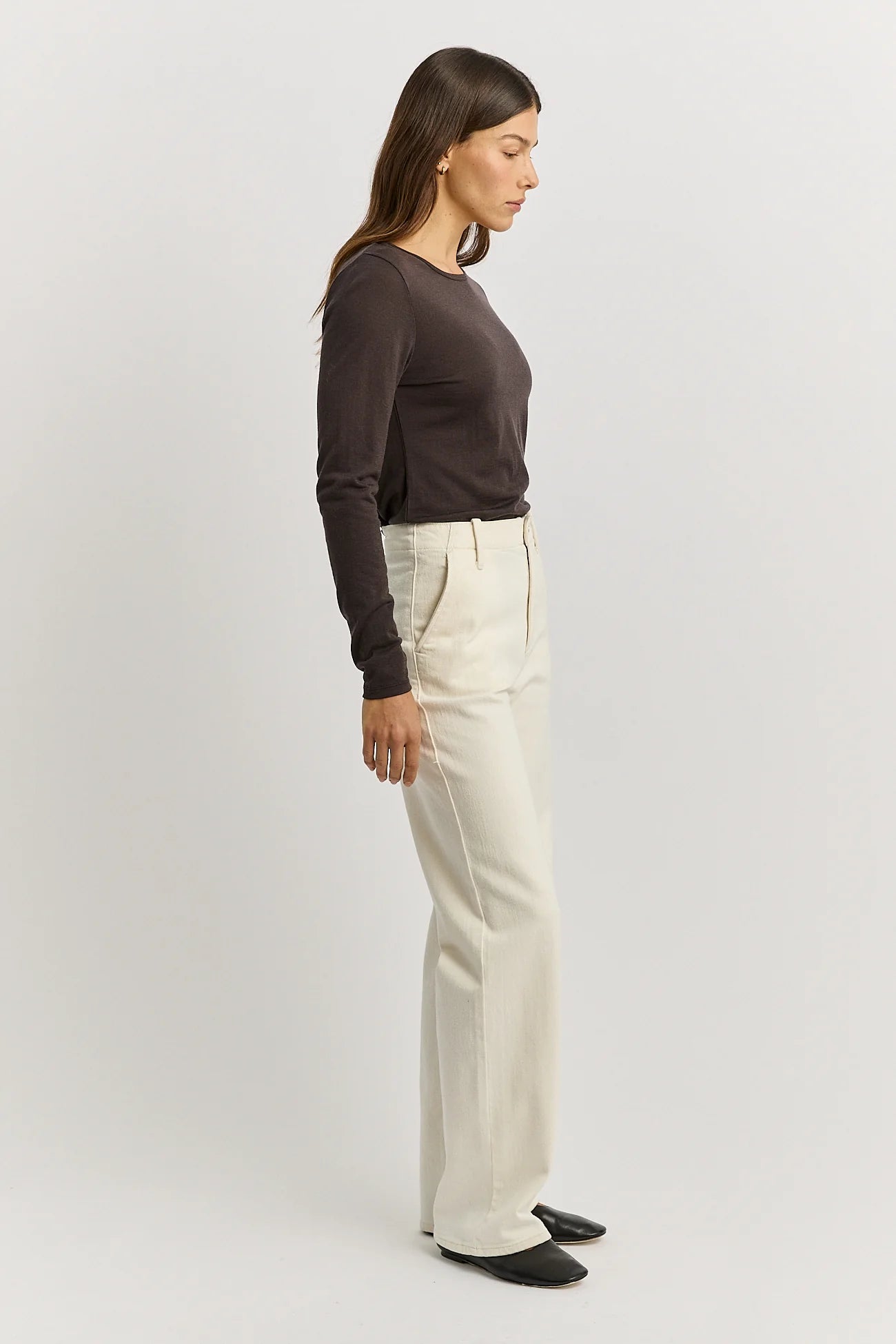 CREW MERINO TEE in Date by Toorallie
