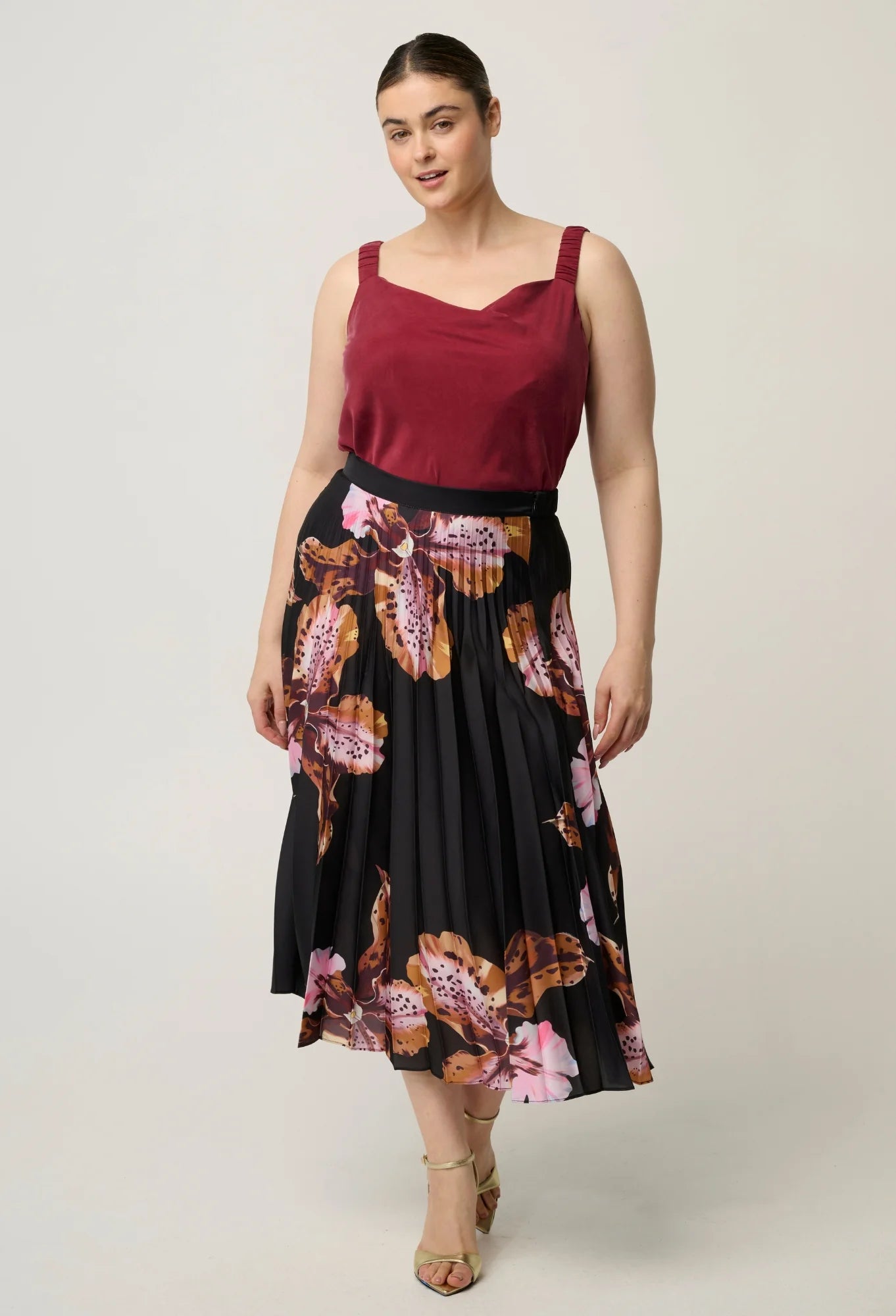 DELRAY REVERSIBLE CUPRO CAMI in Ruby from Oncewas