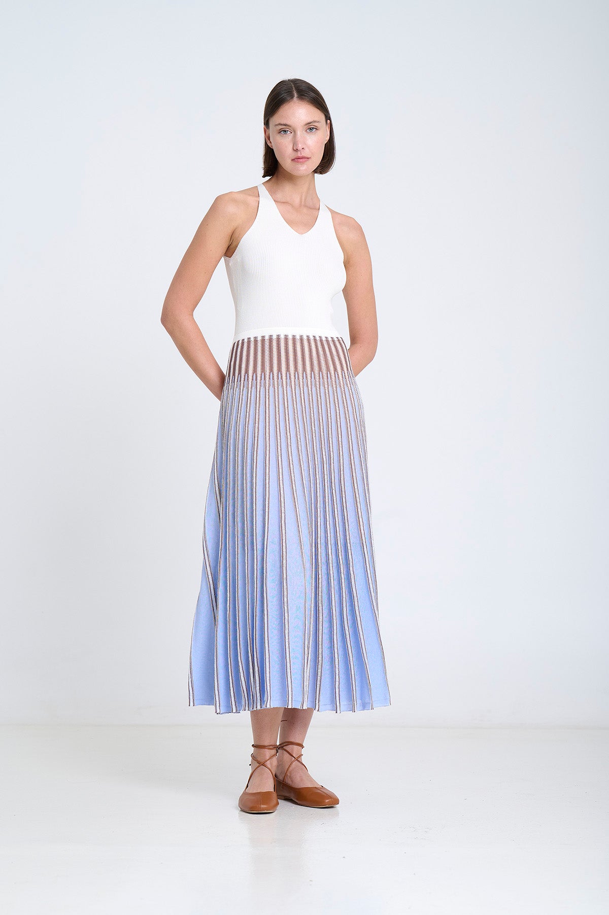 MIDI RADIAL SKIRT in Blue Sky by Sita Murt