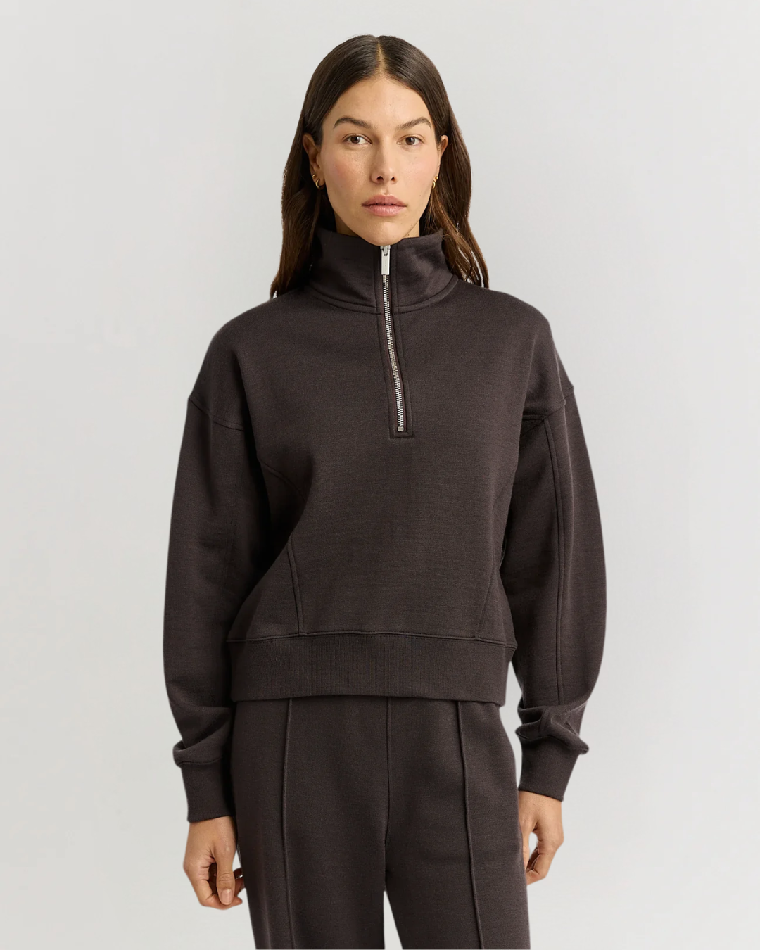 LOUNGE CROPPED HALF ZIP | Date - Darling & Domain