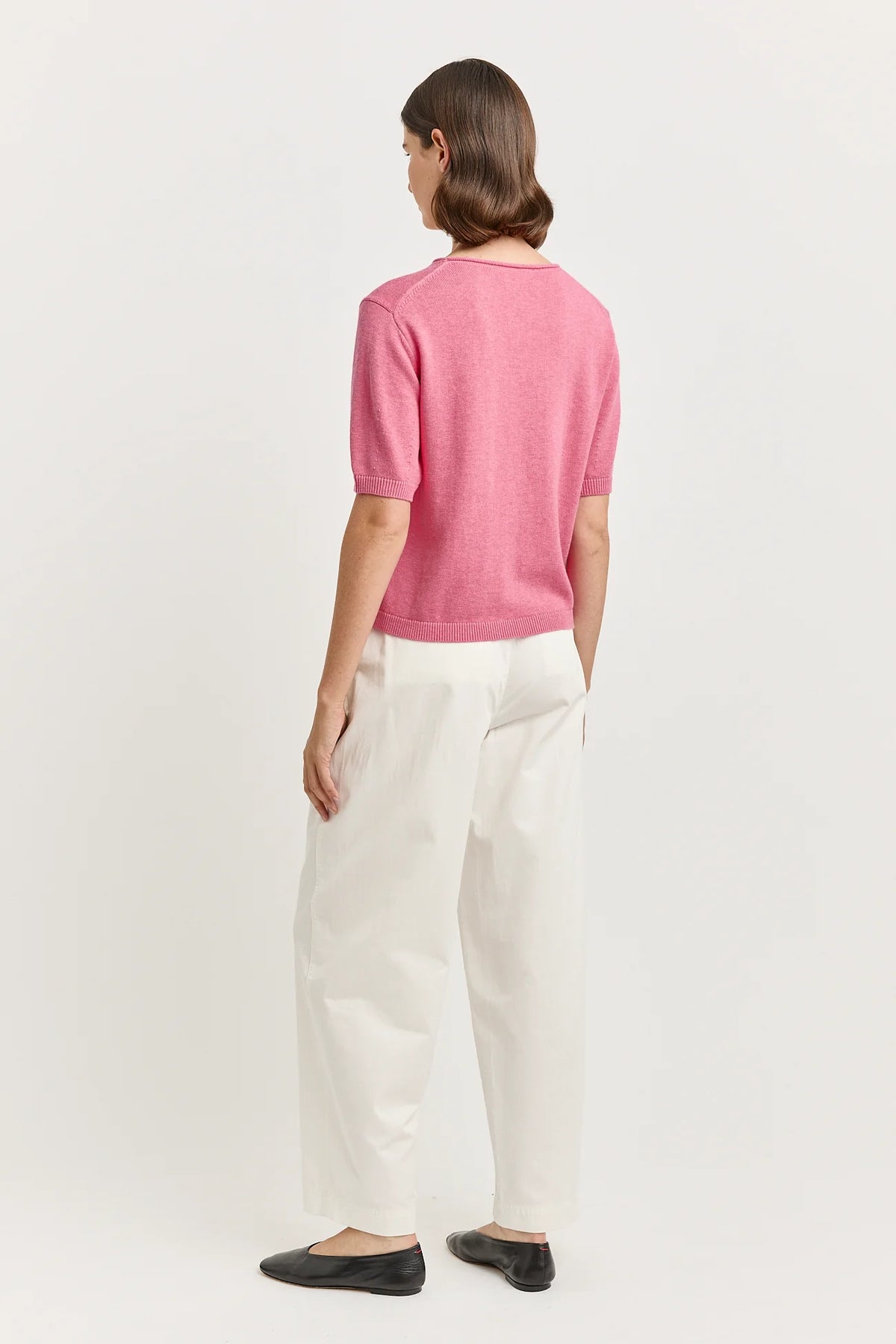 SHORT SLEEVE KNIT in Flamingo by Toorallie at Darling & Domain