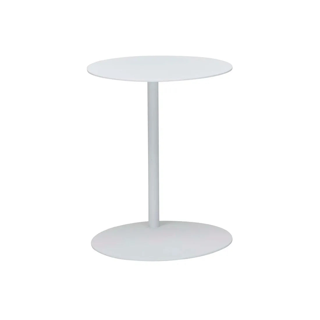 APERTO ALI ROUND SIDE TABLE in White by GlobeWest at Darling & Domain