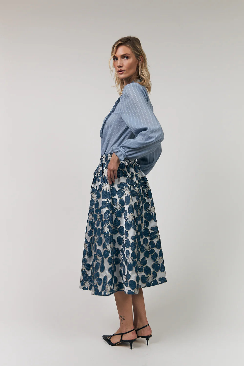 ARIEL LONG SLEEVE SHIRT in Light Blue by Lollys Laundry