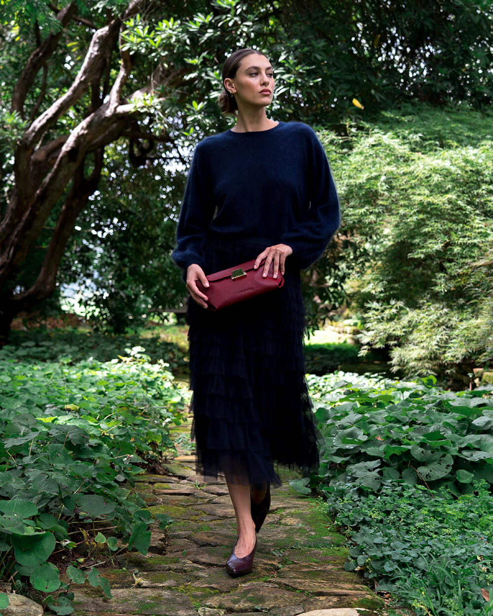 AURORA BAG in Garnet Lizard by Arlingtone Milne