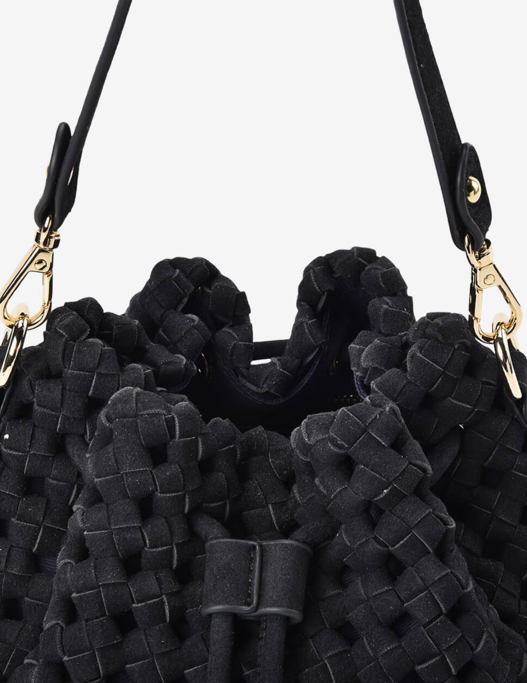 BOX WEAVE BUCKET BAG in Navy by Elms + King