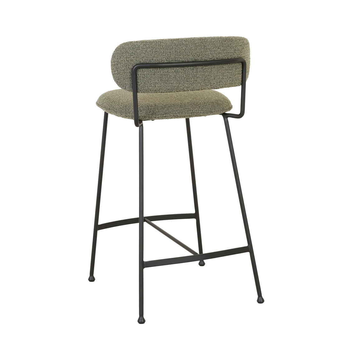PICCOLO BARSTOOL in Moss Tweed - Black Metal by GlobeWest at Darling & Domain