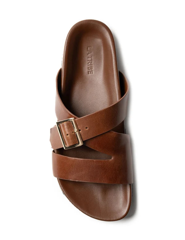 BUCKLE STRAP SLIDE in Cognac by La Tribe