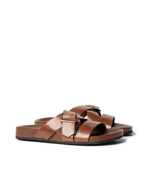 BUCKLE STRAP SLIDE in Cognac by La Tribe
