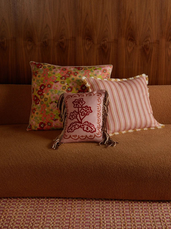GARDEN STRIPE PINK CUSHION in 50cm from Bonnie and Neil
