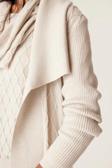 MERINO LONG WRAP CARDIGAN in| Antique White from Cable Melbourne