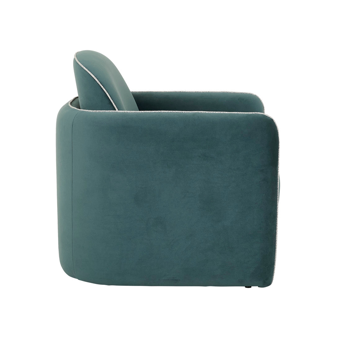 LEORA OCCASIONAL CHAIR in Peacock Velvet with Ether Tweed by GlobeWest at Darling & Domain