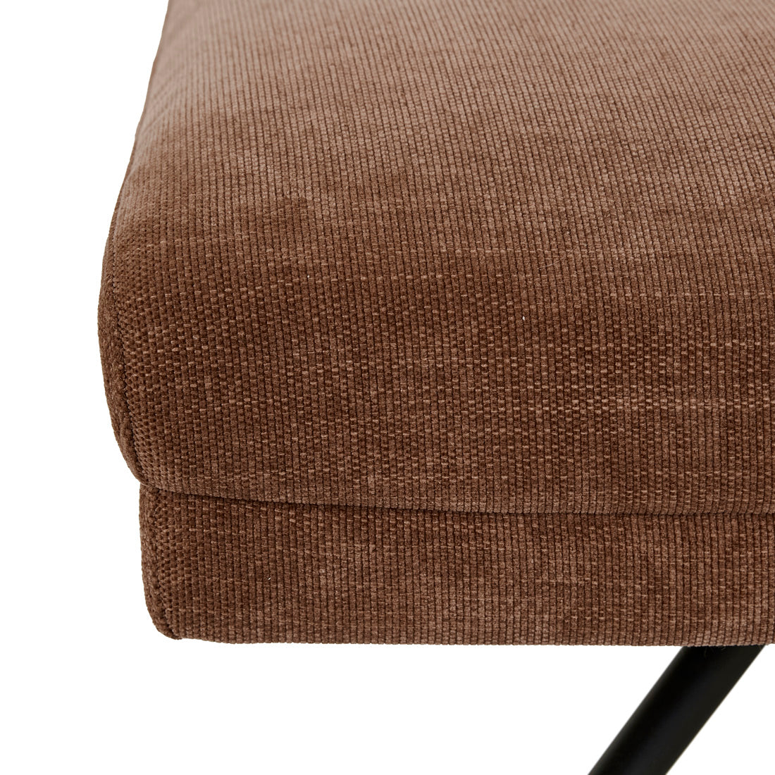 ROWAN OTTOMAN in Copeland Hazel with Black Metal by GlobeWest at Darling & Domain