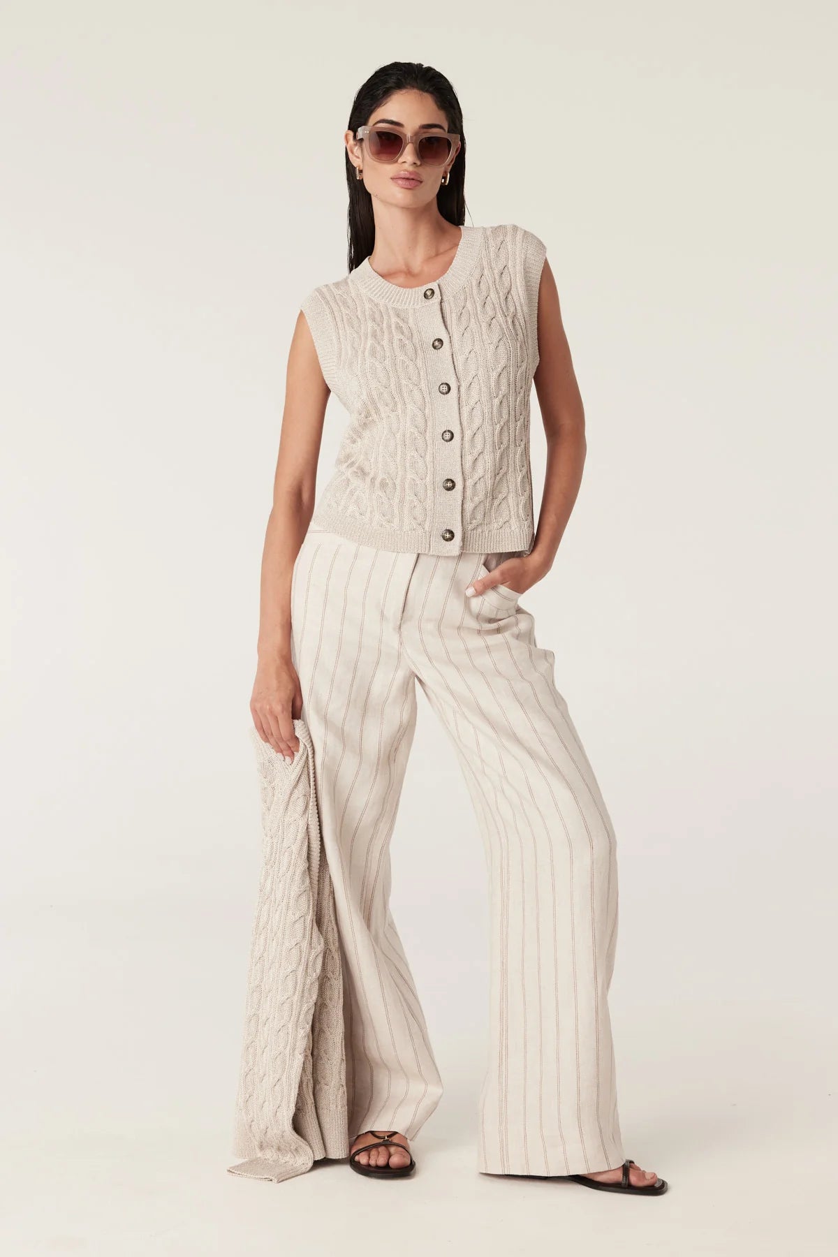 LUMEN CABLE VEST in Natural from Cable Melbourne