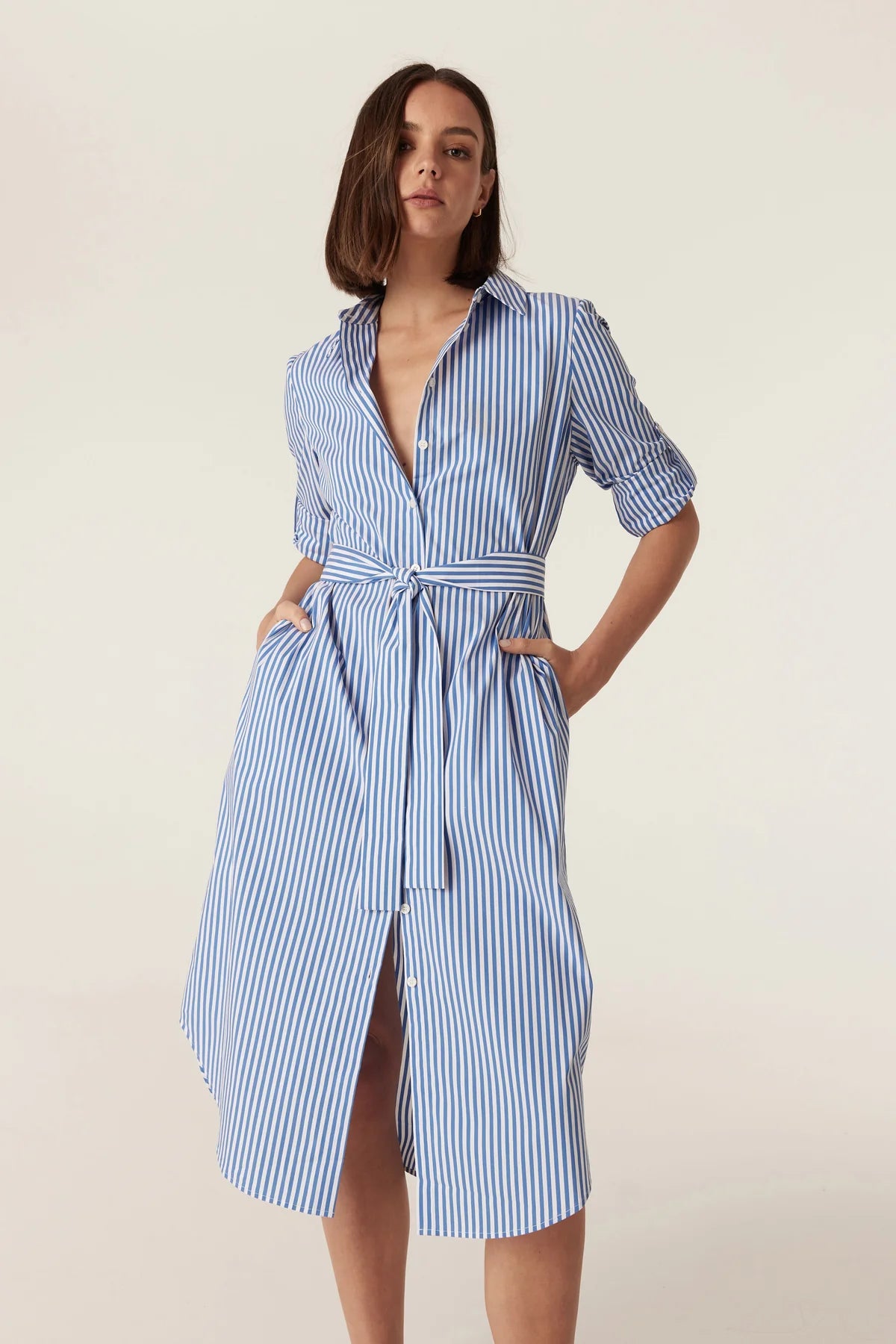 PORTSEA SHIRT DRESS in Blue Stripe from Cable Melbourne