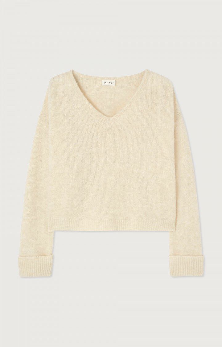 EAST V NECK JUMPER EAST18H in Mother of Pearl by American Vintage
