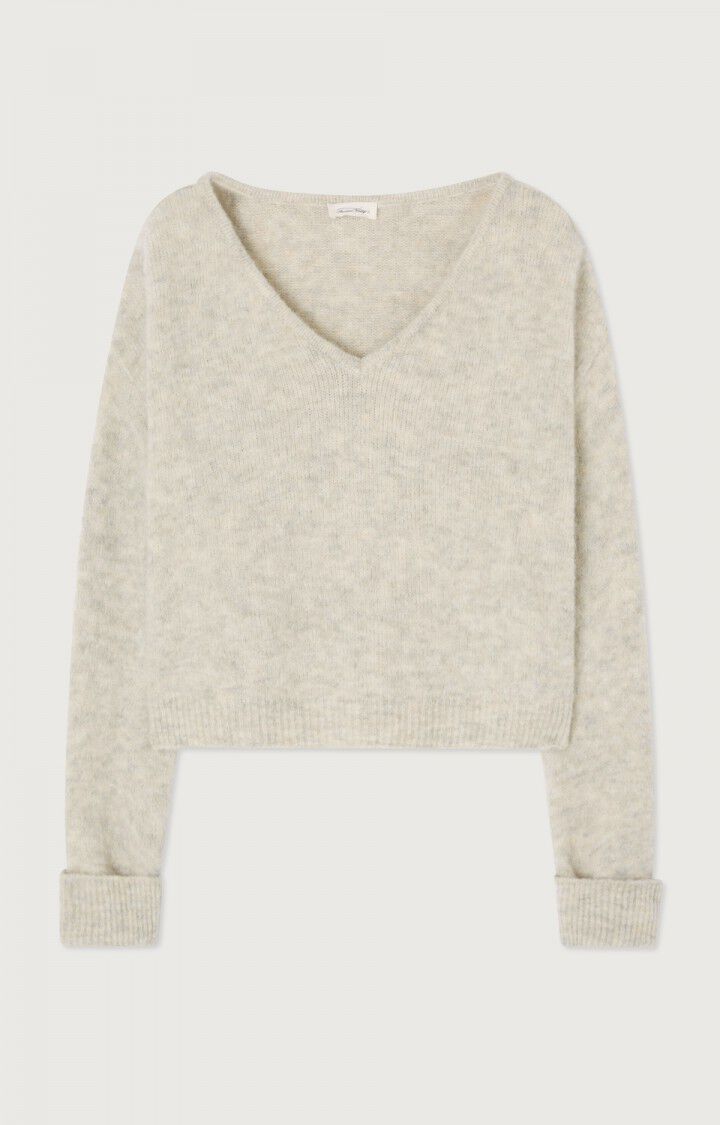 EAST V NECK JUMPER EAST18H in Mother of Pearl by American Vintage