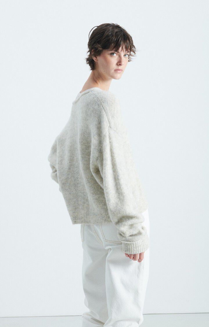 EAST V NECK JUMPER EAST18H in Mother of Pearl by American Vintage