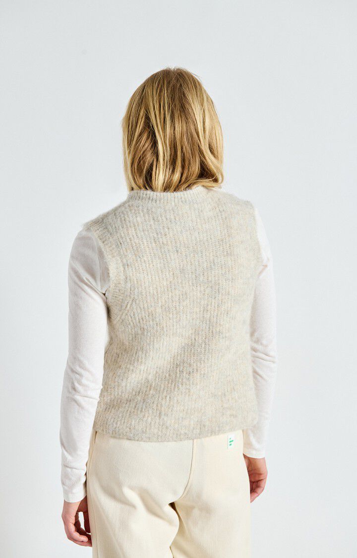EAST19 SLEEVELESS CARDIGAN in Powder Snow Melange by American Vintage