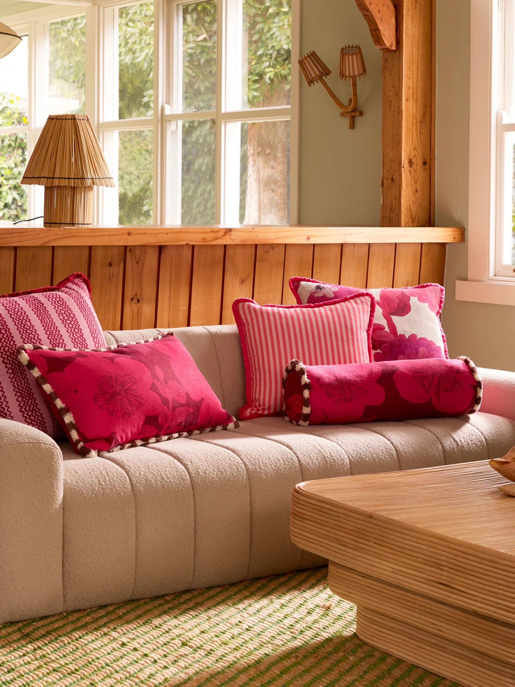 DAHLIA PINK PINK LINEN CUSHION - 60cm from Bonnie and Neil