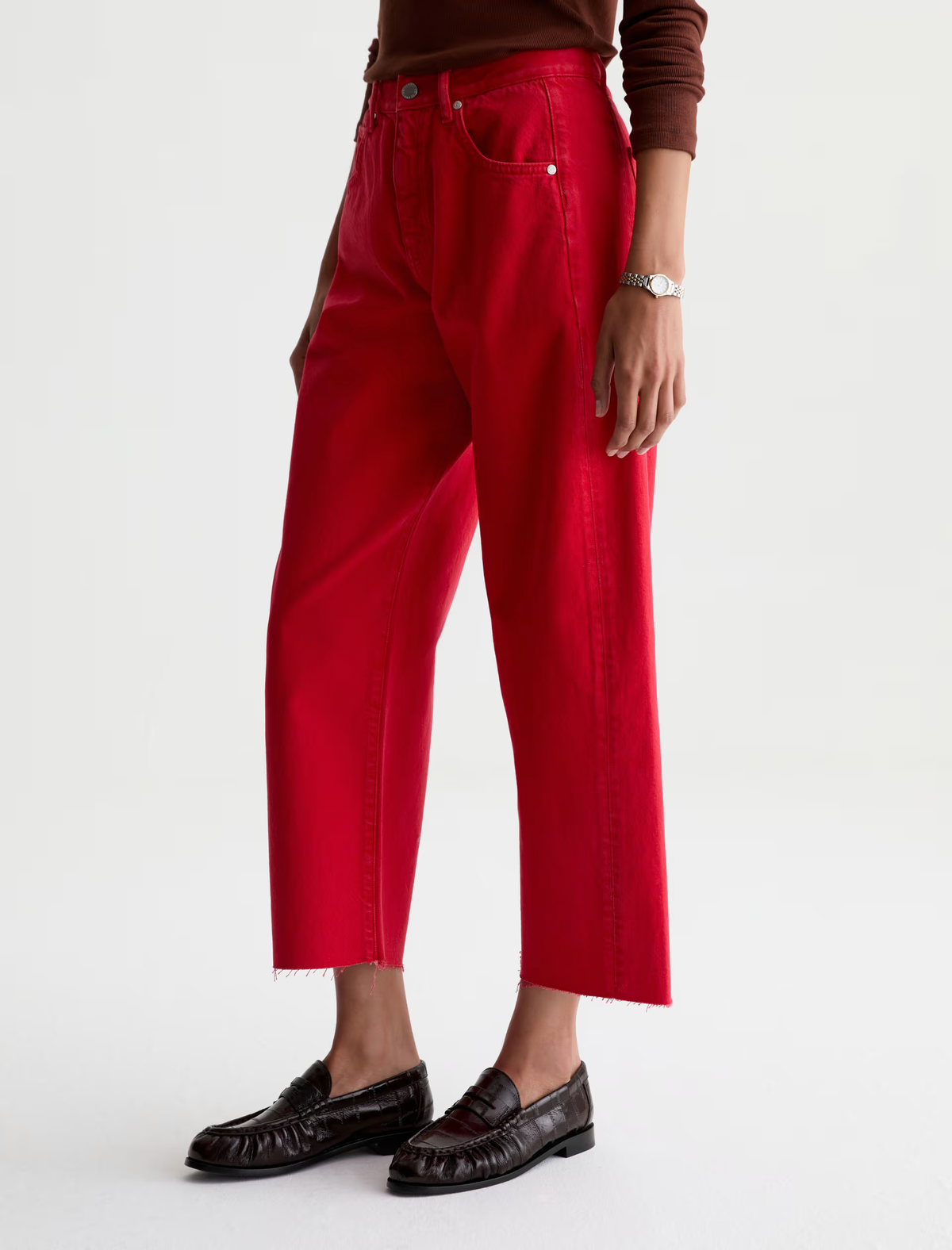 HATTIE CROP JEAN in Recording Red by AG Jeans
