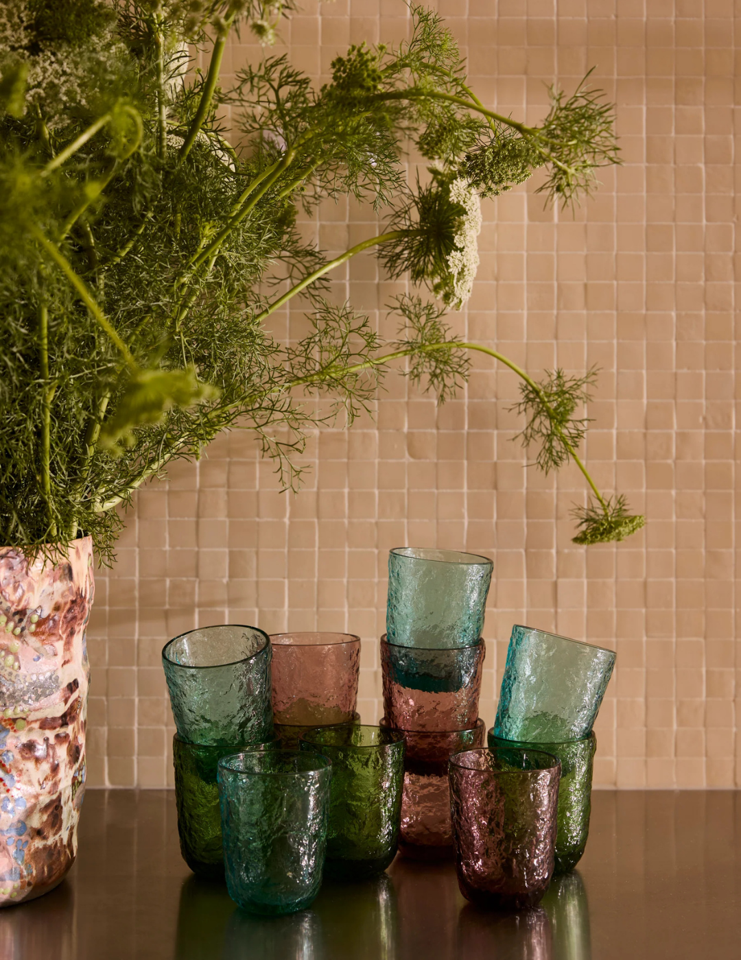 GEM TUMBLERS SET OF 4 in Blue by Bonnie and Neil