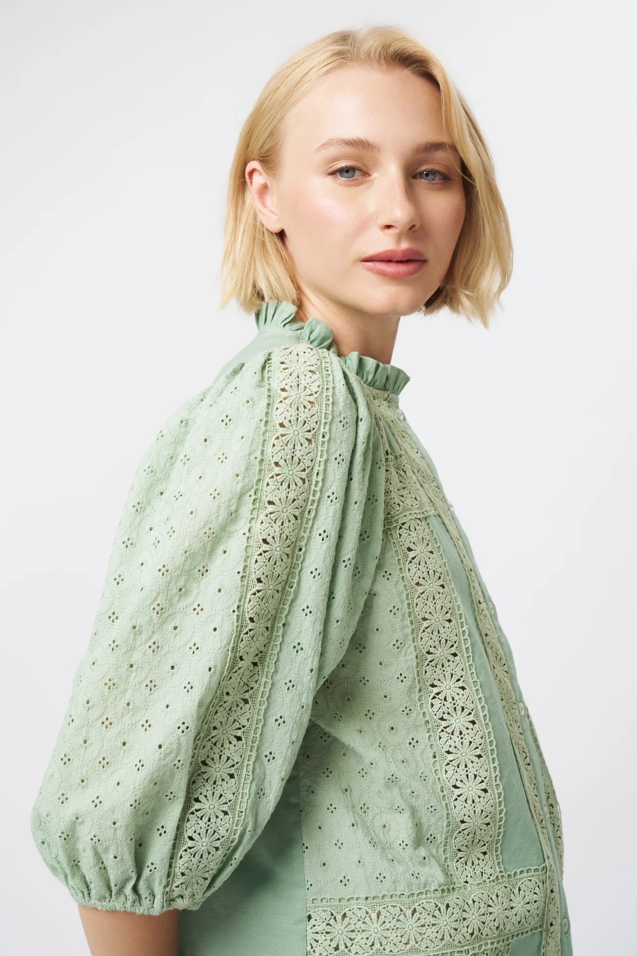 ISABELLA SHIRT in Grape Green by Kireina