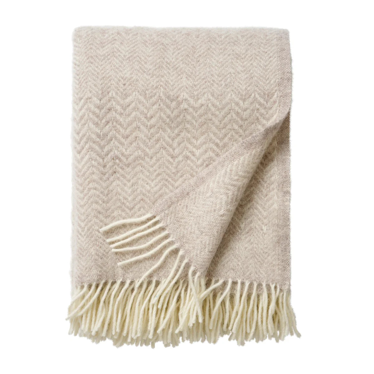 KLIPPAN ZIGZAG WOOL BLANKET | Greige - Darling & Domain