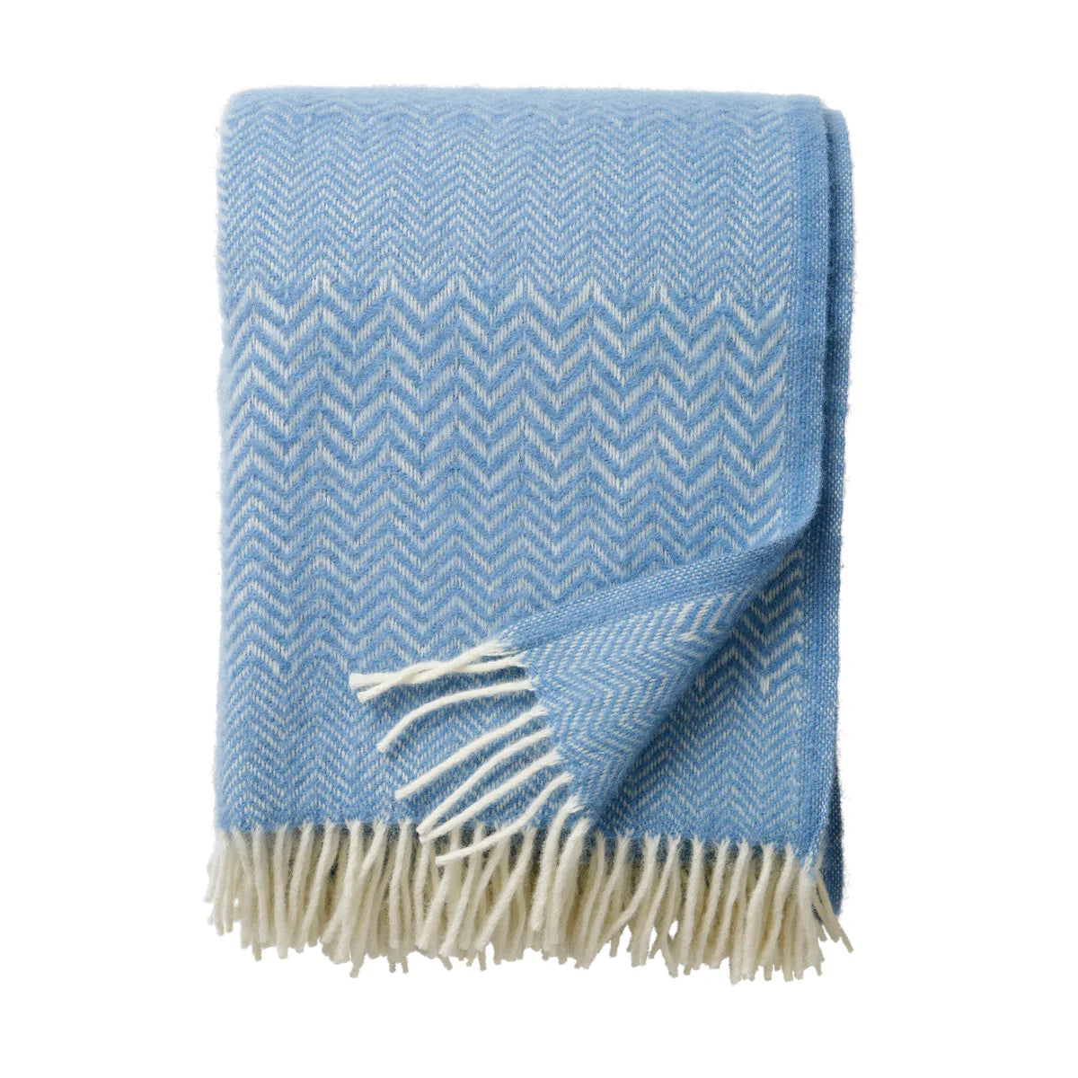 KLIPPAN ZIGZAG WOOL BLANKET | Infinity Blue - Darling & Domain