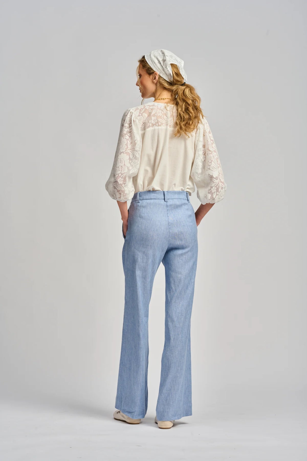 LA TRATTORIA PANT in Pale Blue from Le Stripe