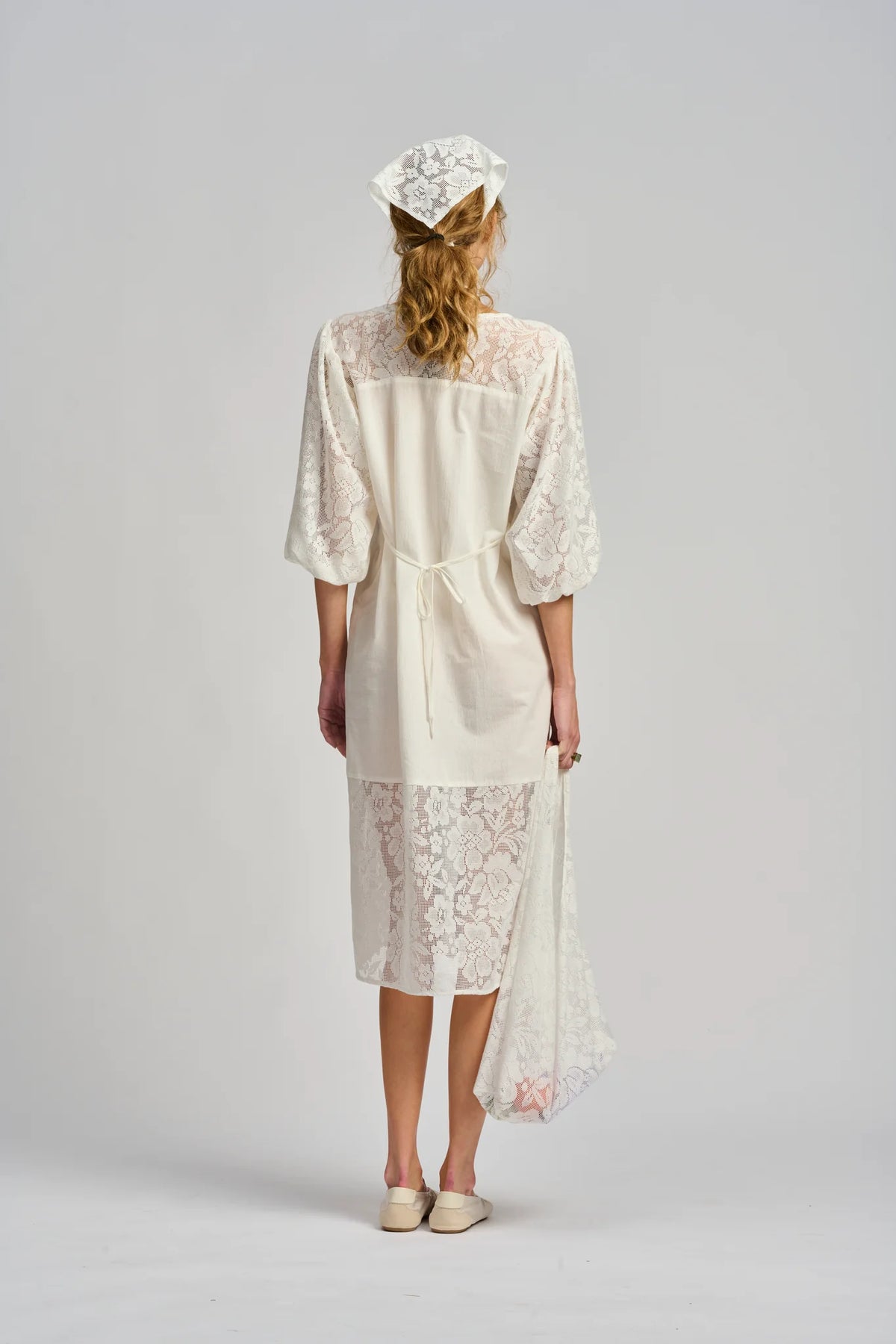LE FILET LACE DRESS in Antique White from Le Stripe