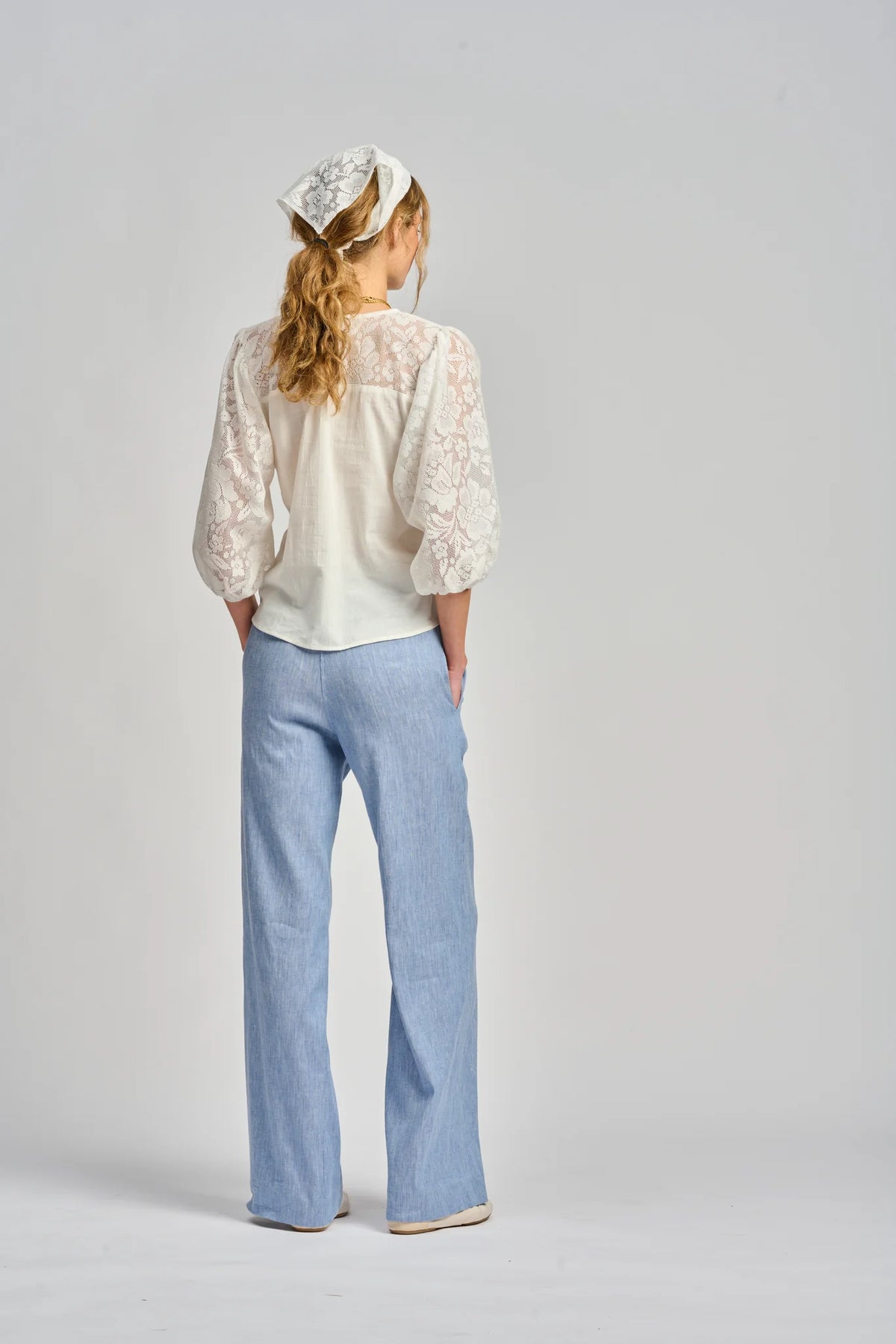 LE FILET LACE TOP in Antique White from Le Stripe