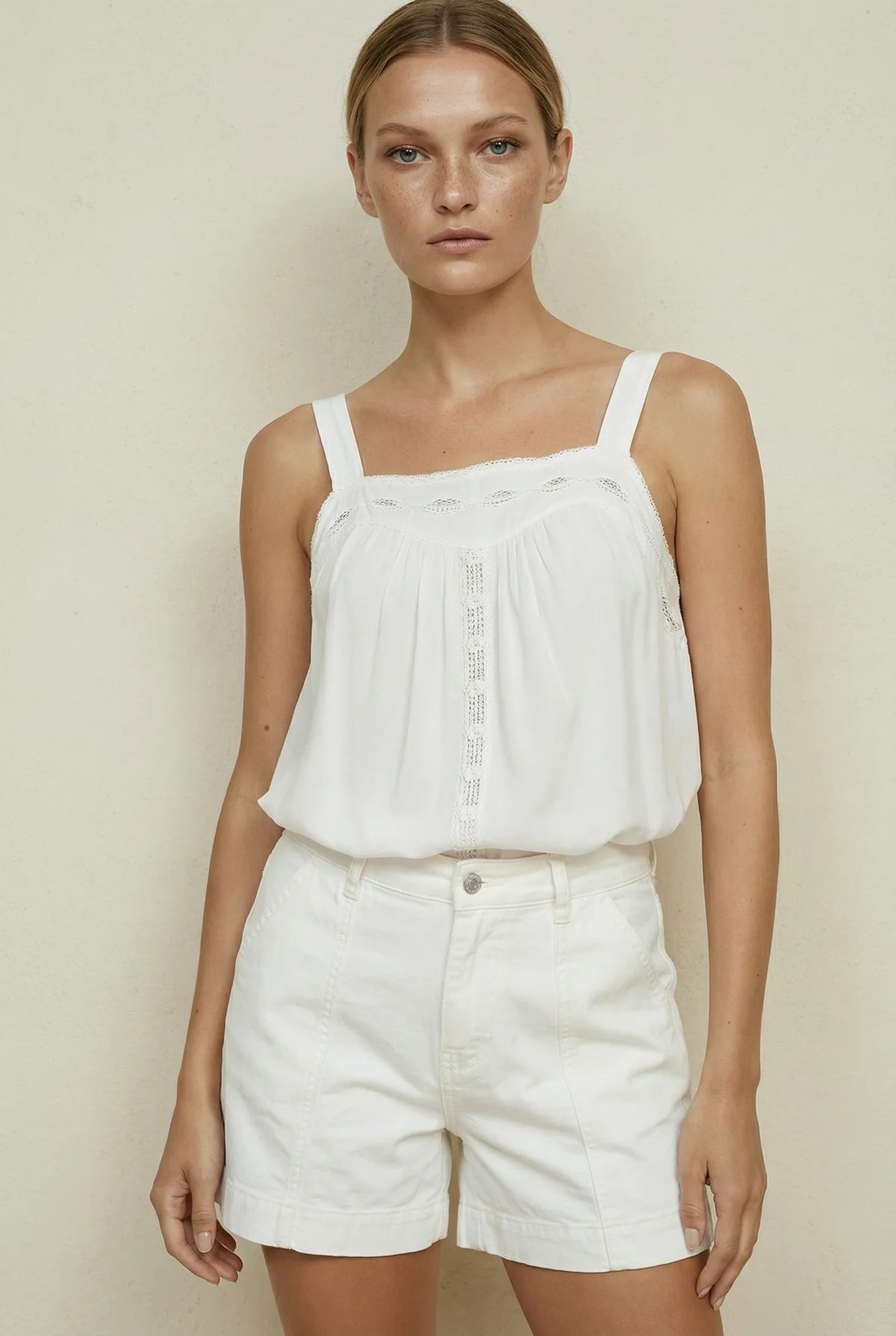 NINA LINEN CAMI in White from Lola Australia