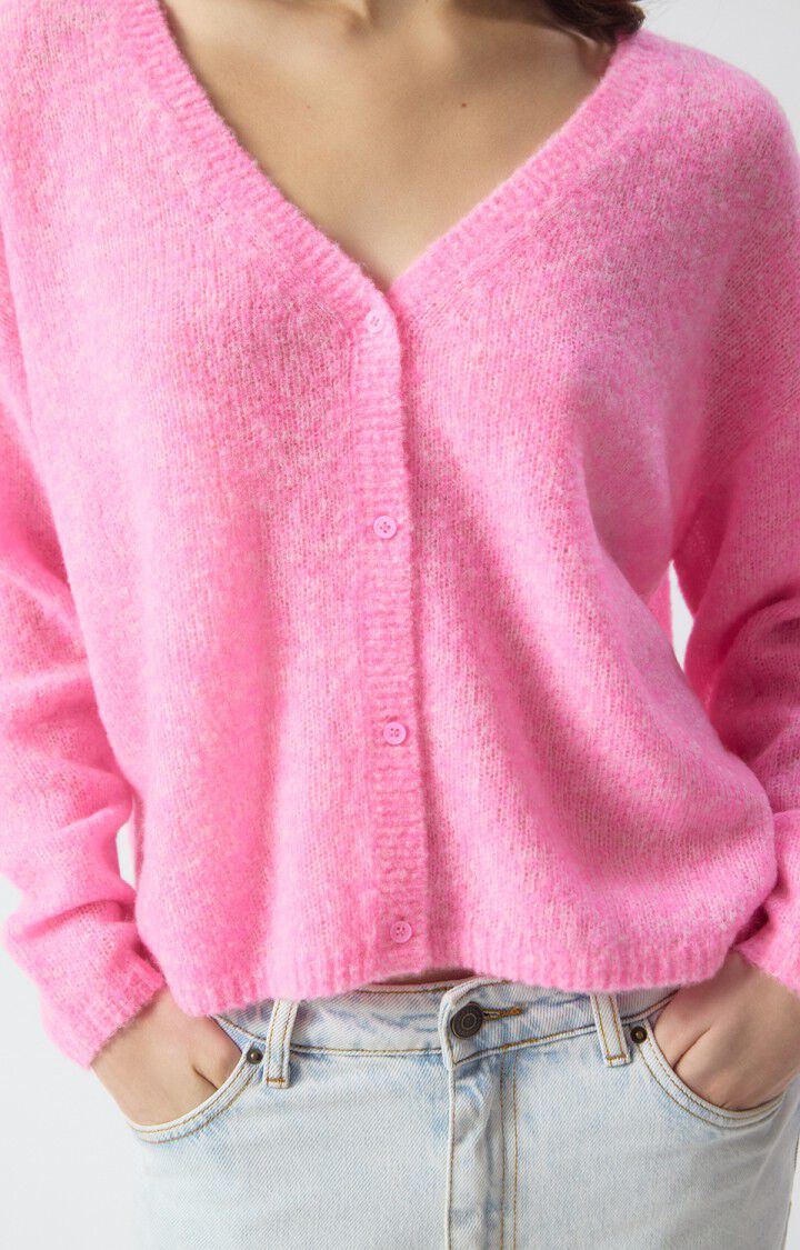 NUGGY CARDIGAN NUG19AE in Fluro Petunia Melange by American Vintage