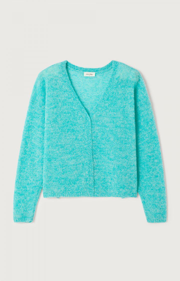 NUGGY CARDIGAN NUG19AE in Fluro Turquoise Melange by American Vintage