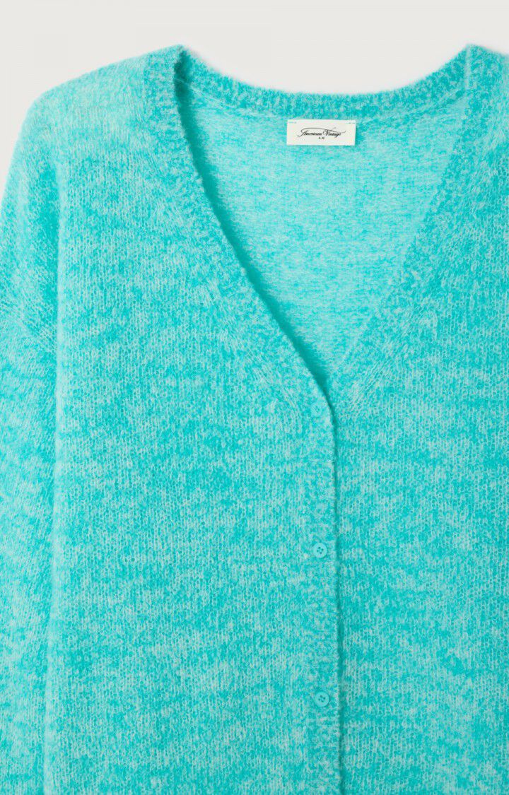 NUGGY CARDIGAN NUG19AE in Fluro Turquoise Melange by American Vintage