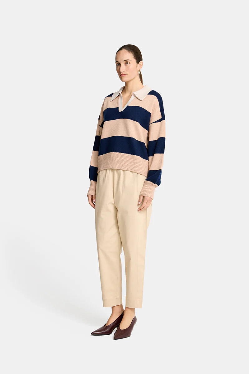 NICOLE SWEATER in Navy and Blush by Arlington Milne