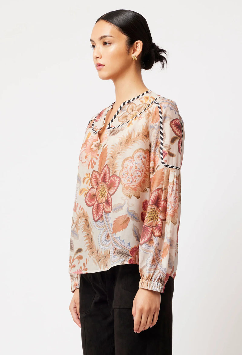 ALTAIR COTTON SILK TOP in Aries Floral from Oncewas
