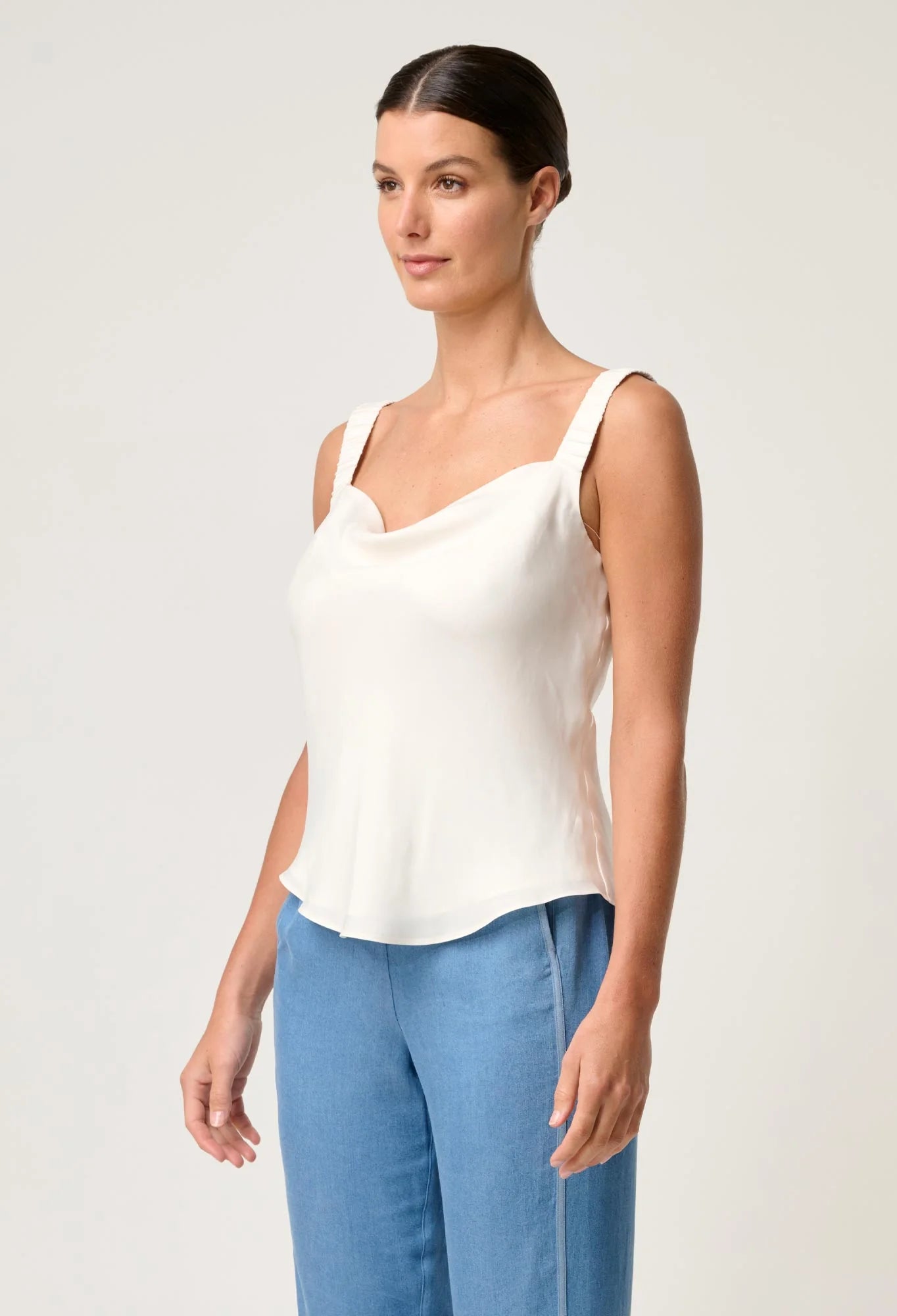 DELRAY REVERSIBLE CUPRO CAMI | Ivory - Darling & Domain