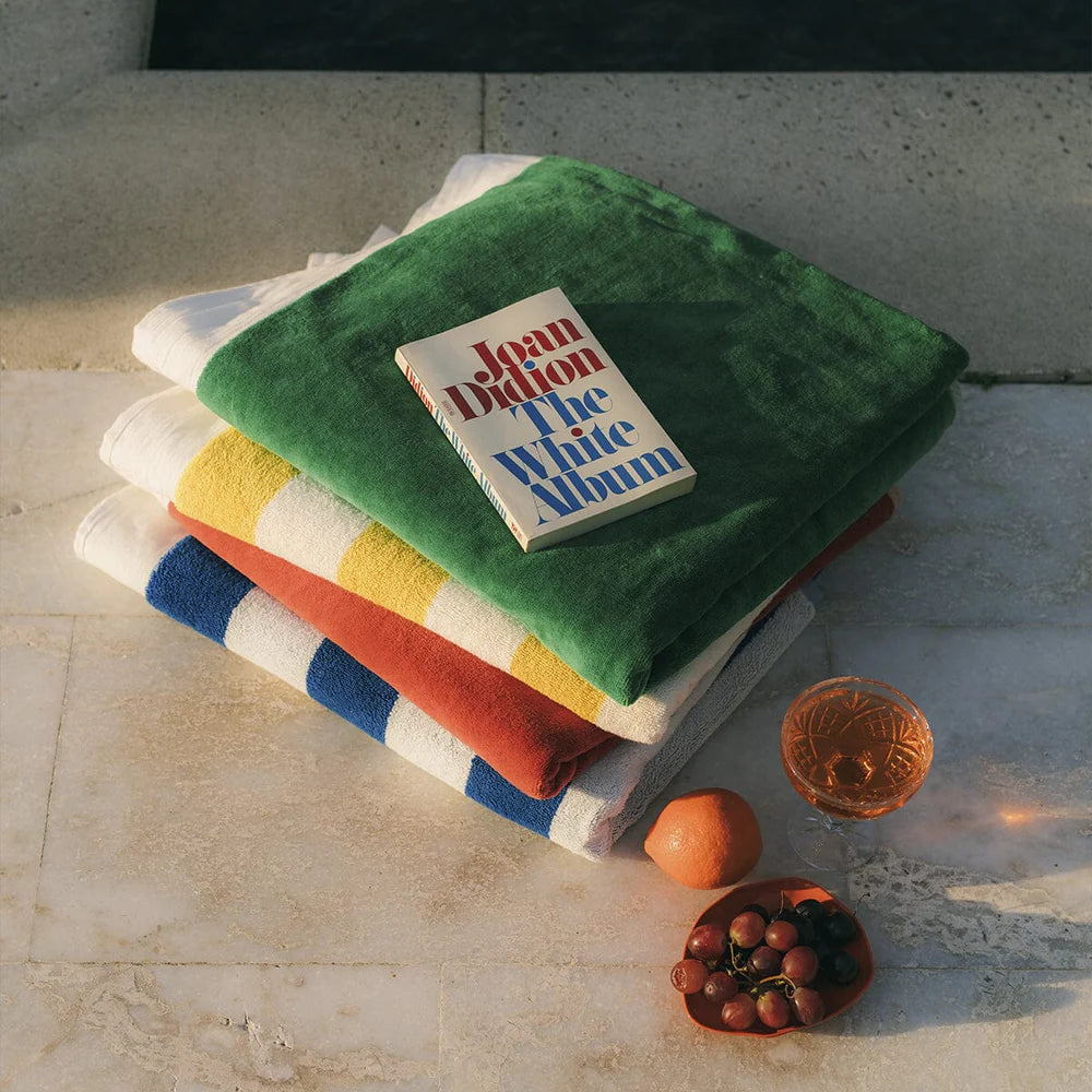 THE BEACH TOWEL in Crew Canyon Green Stripe from Business & Pleasure Co