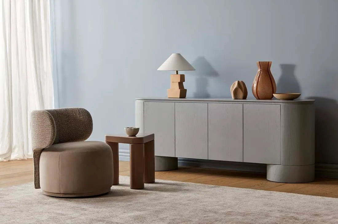 PLUTO BUFFET in Powder Blue by GlobeWest at Darling & Domain