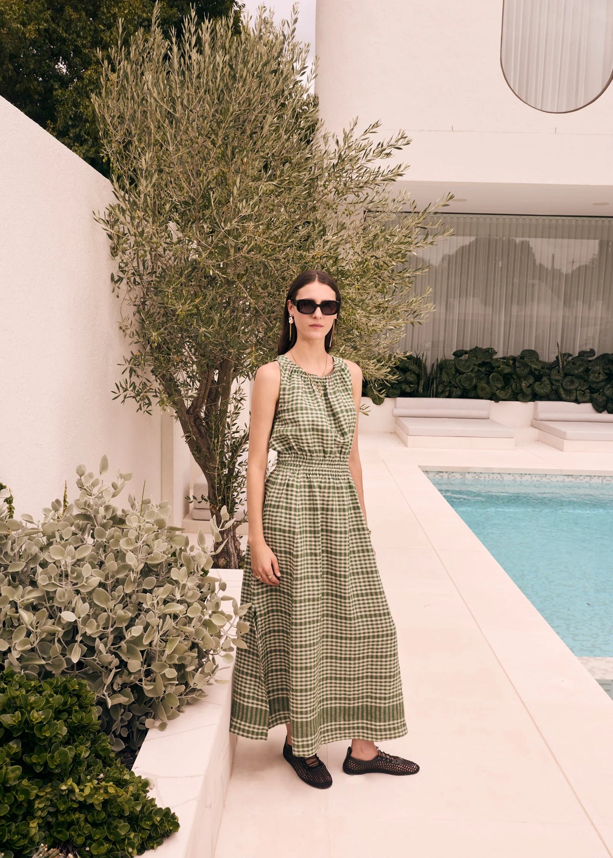 LUME TANK DRESS in Gingham by Pol Clothing