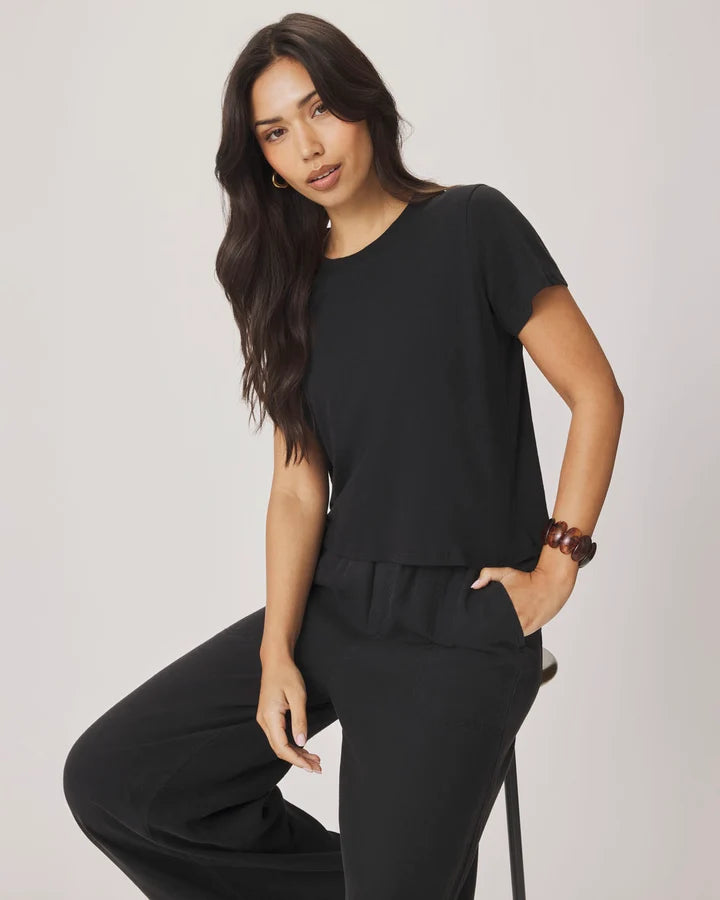 LOUISA SHORT SLEEVE TEE in Black by Splendid
