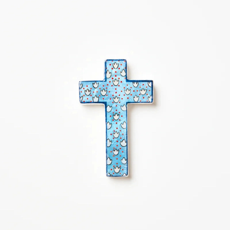 SAMIRA SMALL CROSS in Blue Lotus by Jones & Co