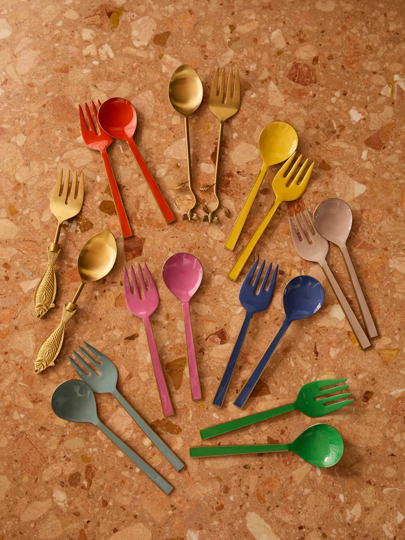 ENAMEL SALAD SERVERS in Sunny by Bonnie and Neil