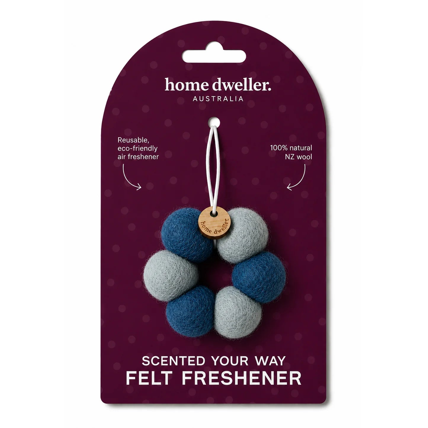 SCENTED YOUR WAY FELT FRESHENERS in Blue Wreath by Home Dwellers