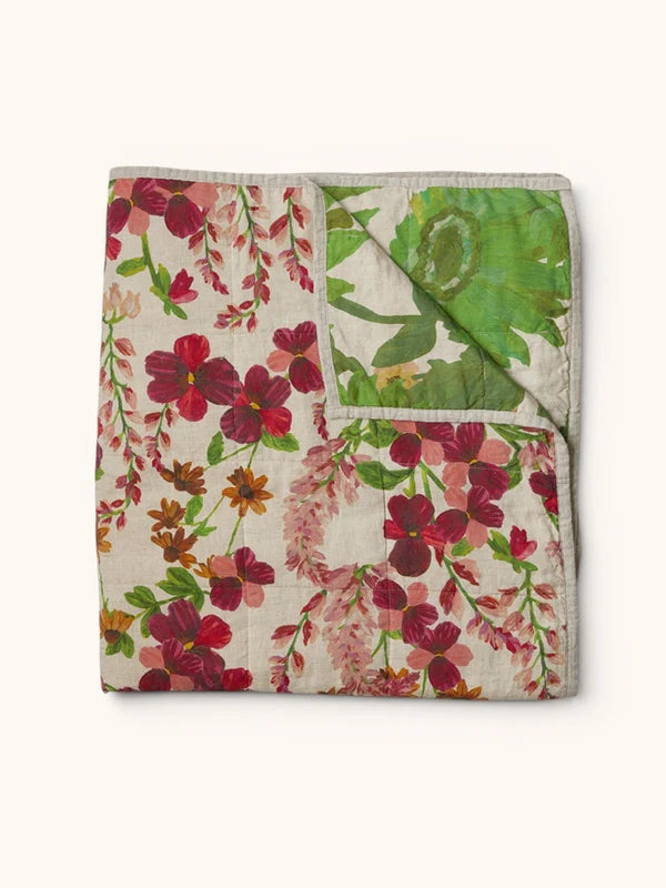 MARIGOLD LEAF QUILTED THROW in Lupin Multi from Bonnie and Neil