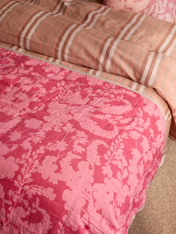 DAISY BUFF QUILTED THROW in Petal Pink from Bonnie and Neil